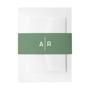 Bandeau De Faire-part Sceau d'enveloppe élégant minimaliste vert, mariag