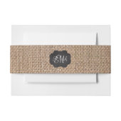 Bandeau De Faire-part Scénario Burlap Triple Script Monogramme (Devant Example)