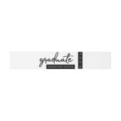 Bandeau De Faire-part Script blanc diplômé | Classic Keepsaké avec année (Plat)