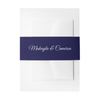 Script blanc sur bleu marine Élégant Mariage simpl