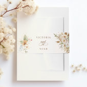 Bandeau De Faire-part Script botanique Rose d'automne rustique