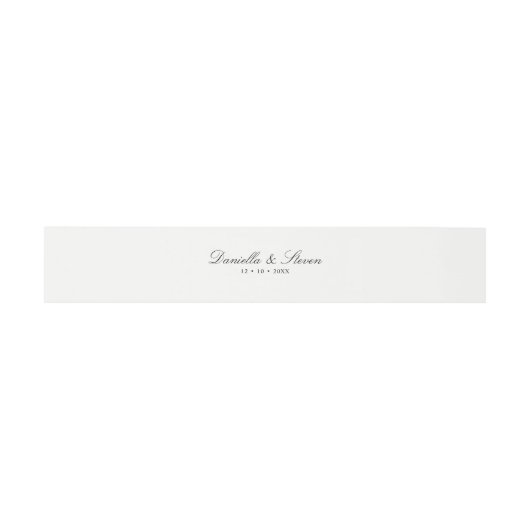 Bandeau De Faire-part Script classique Mariage noir et blanc (Plat)