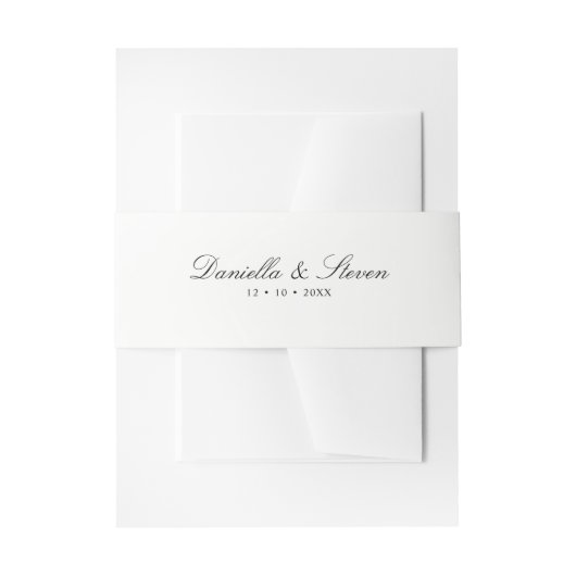 Bandeau De Faire-part Script classique Mariage noir et blanc (Devant example)