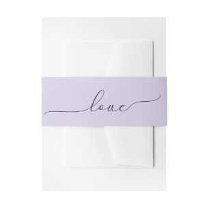 Bandeau De Faire-part Script d'amour mariage sur Lavender