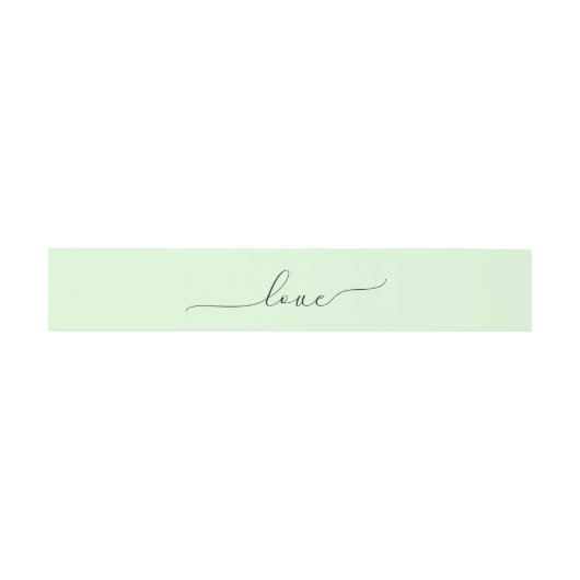 Bandeau De Faire-part Script d'amour mariage sur Mint Green (Plat)