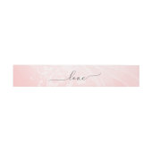Bandeau De Faire-part Script d'amour sur Motif rose (Plat)