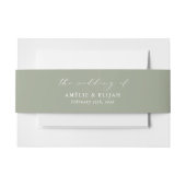 Bandeau De Faire-part Script de bande de Faire-part de mariage verte Sag (Devant Example)