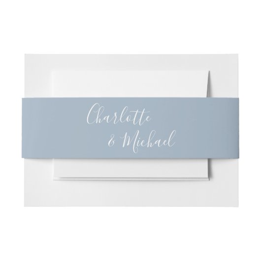 Bandeau De Faire-part Script de signature bleu foncé simple (Devant Example)
