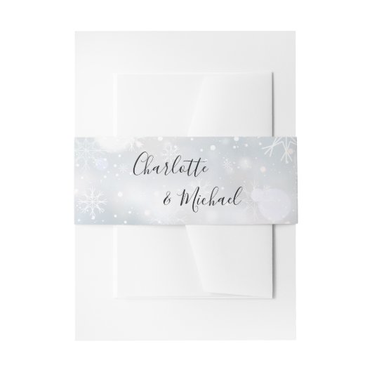 Bandeau De Faire-part Script de signature des snowflèches d'hiver (Devant example)