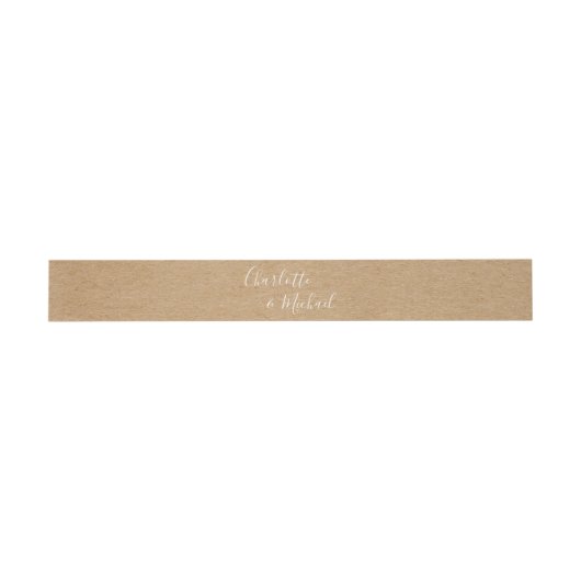 Bandeau De Faire-part Script de signature rustique Kraft (Plat)