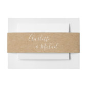 Bandeau De Faire-part Script de signature rustique Kraft (Devant Example)