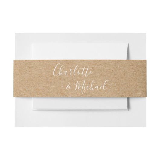 Bandeau De Faire-part Script de signature rustique Kraft (Devant Example)