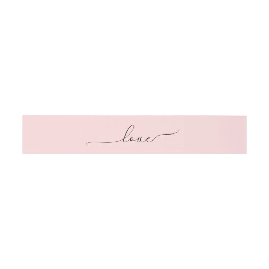 Bandeau De Faire-part Script mariage D'Amour Sur Rose Blush (Plat)