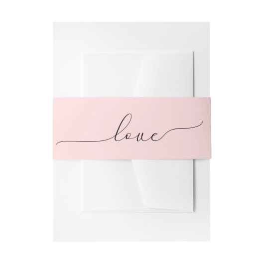 Bandeau De Faire-part Script mariage D'Amour Sur Rose Blush (Devant example)