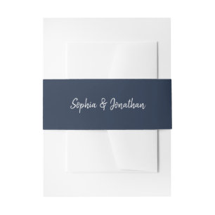 Bandeau De Faire-part Script minimaliste moderne Mariage bleu marine