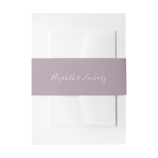 Bandeau De Faire-part Script moderne Dusty Lavender Mariage (Devant example)