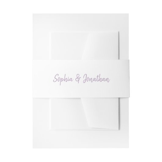 Bandeau De Faire-part Script moderne | Mariage blanc et lavande (Devant example)