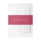 Bandeau De Faire-part Script moderne Mariage Magenta (Devant example)