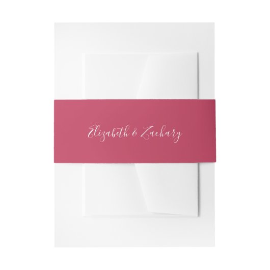 Bandeau De Faire-part Script moderne Mariage Magenta (Devant example)