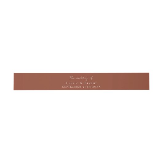 Bandeau De Faire-part Script Moderne Rustique Mariage en terre cuite de (Plat)
