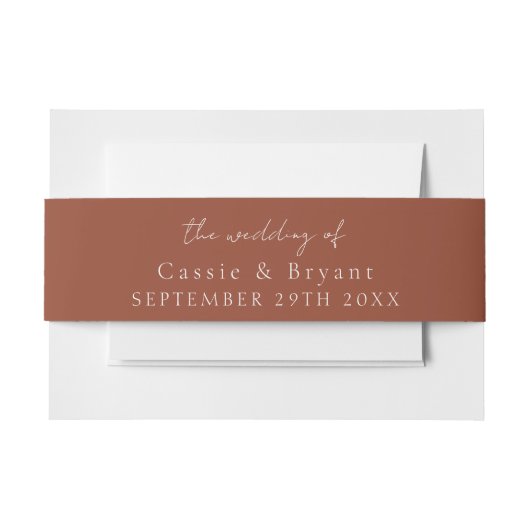 Bandeau De Faire-part Script Moderne Rustique Mariage en terre cuite de (Devant Example)
