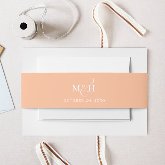 Bandeau De Faire-part Script Monogramme Mariage de pesage personnalisé