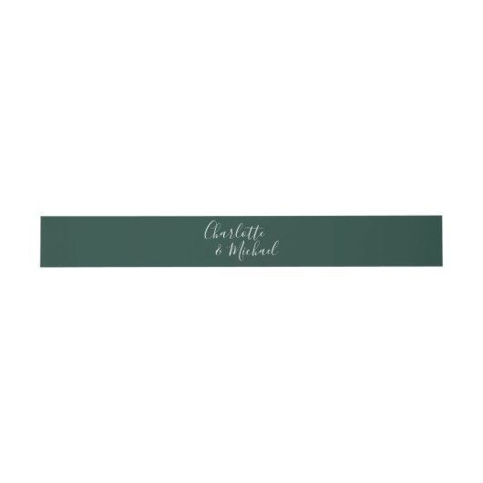 Bandeau De Faire-part Script simple Emerald Green Signature (Plat)