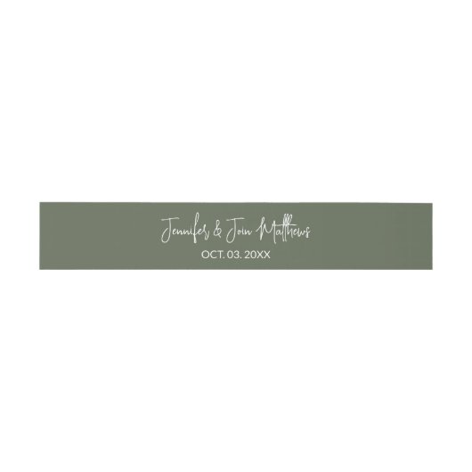 Bandeau De Faire-part Script simple et élégant Huntergreen Couple (Plat)