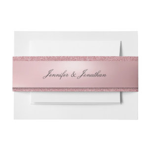 Bandeau De Faire-part Script typographique Texte moderne Classé Rose Or