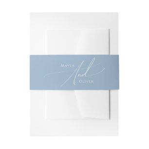 Bandeau De Faire-part Script Whimsical   Dusty Blue