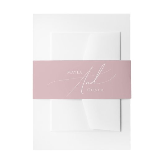 Bandeau De Faire-part Script Whimsical | Dusty Rose (Devant example)