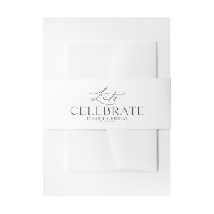 Bandeau De Faire-part Script Whimsical Noir Célébrons le Mariage