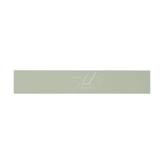 Bandeau De Faire-part Script Whimsical | Sage Green (Plat)