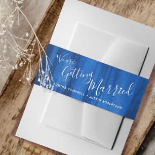 Bandeau De Faire-part Se marier saphir bleu abstrait mariage d'art