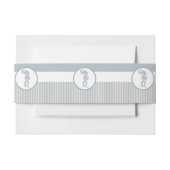 Bandeau De Faire-part Seahorse Bleu Classique Nautique Élégant (Devant Example)