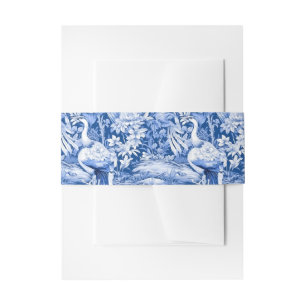 Bandeau De Faire-part Série Chinoserie Bleu et Blanc Design 8