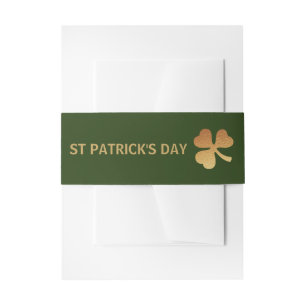 Bandeau De Faire-part Shamrock Gold Foil, Saint Patrick's Day
