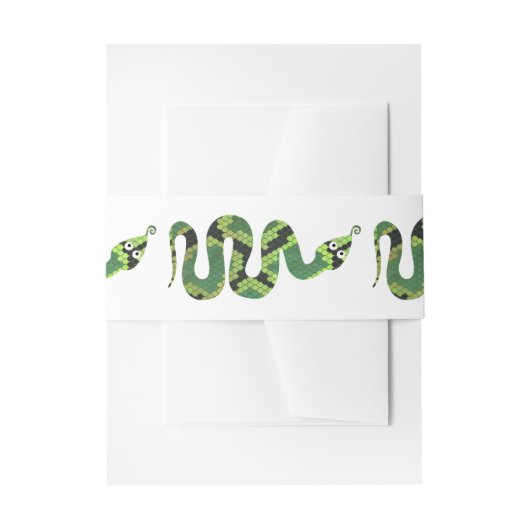 Bandeau De Faire-part Silhouette d'impression en noir et vert serpent (Devant example)