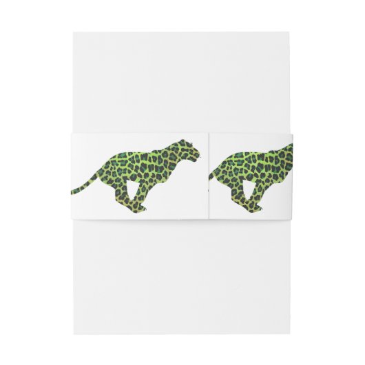 Bandeau De Faire-part Silhouette Leopard noir et vert (Dos Example)