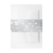 Bandeau De Faire-part Silver Motif Floral Belly Band (Devant example)