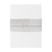 Bandeau De Faire-part Silver Scroll Design on White Pearl (Dos Example)