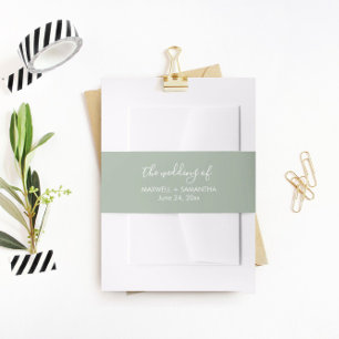 Bandeau De Faire-part Simple Beach Wedding Invitation Belly Band