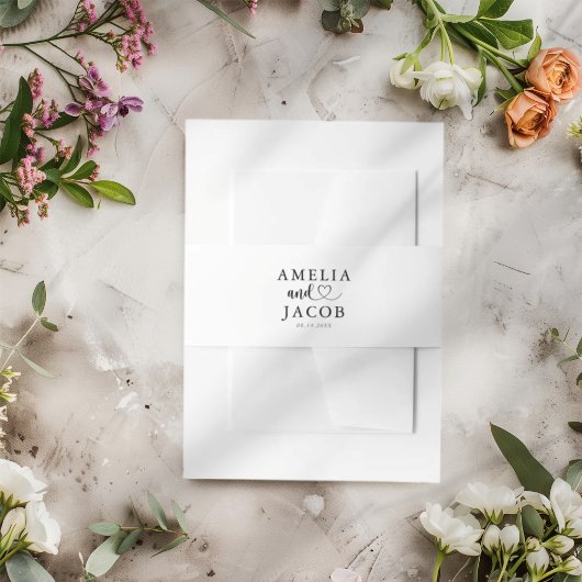 Bandeau De Faire-part Simple Black & White Wedding