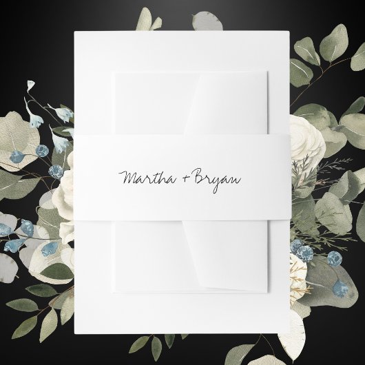 Bandeau De Faire-part Simple Classique Blanc & Noir Mariage moderne