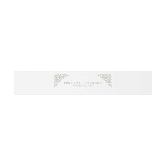 Bandeau De Faire-part Simple Delicate Floral Timeless Sage Mariage vert (Plat)