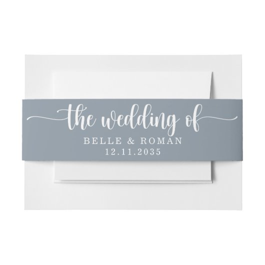 Bandeau De Faire-part Simple Dusty Blue Mariage de l'invitation (Devant Example)