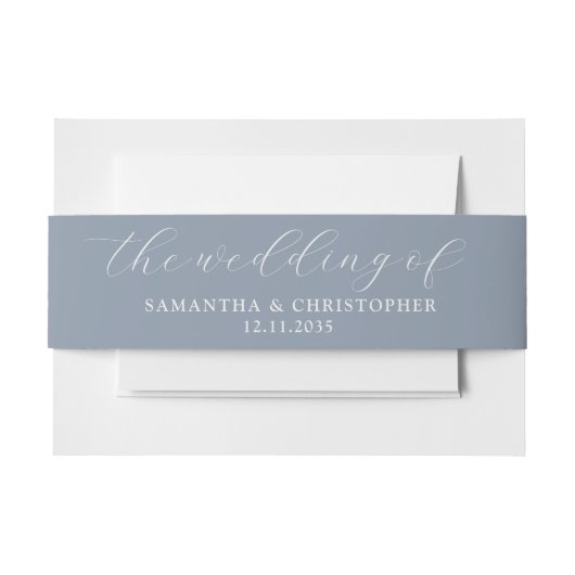 Bandeau De Faire-part Simple Dusty Blue Mariage de l'invitation (Devant Example)