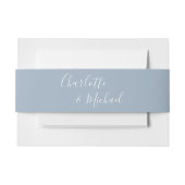 Bandeau De Faire-part Simple Dusty Blue Signature Script (Devant Example)