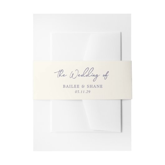 Bandeau De Faire-part Simple Dusty violet Mariage moderne (Devant example)