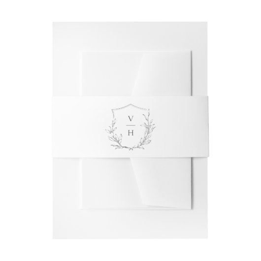 Bandeau De Faire-part Simple élégance botanique crête mariage monogramme (Devant example)